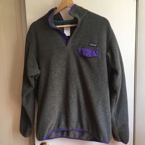 Gray Patagonia Synchilla Pullover, L